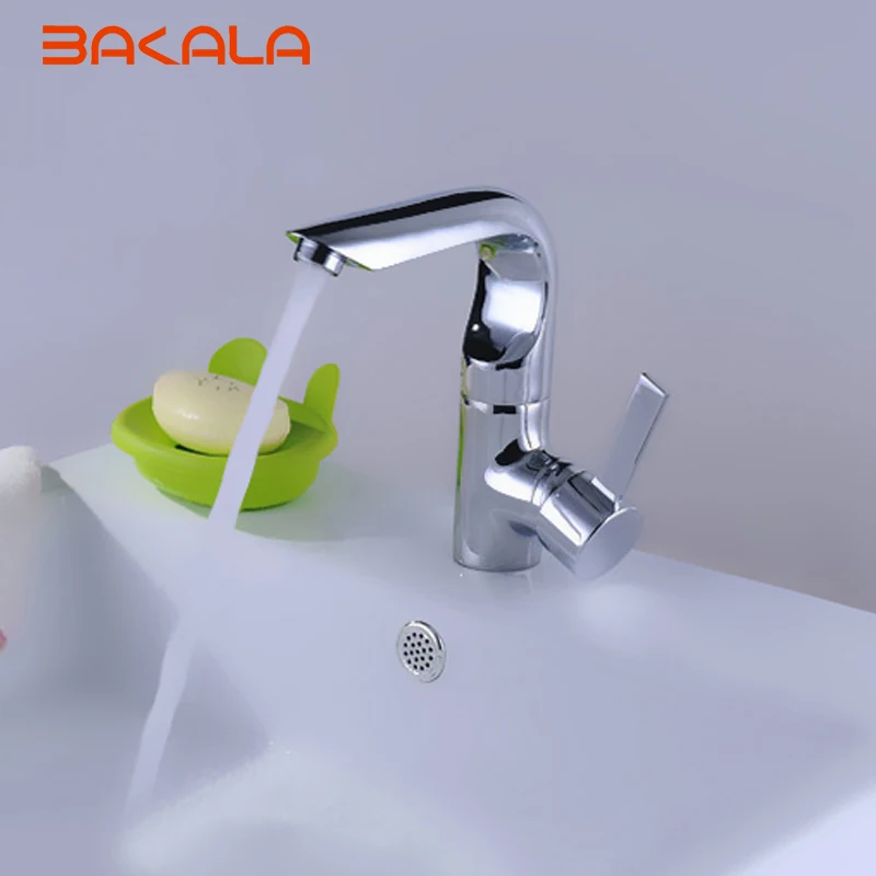 

Freeshipping BAKALA bathroom design banheiro Brass Chromed single lever single hole hot and cold bathroom faucet G-7053