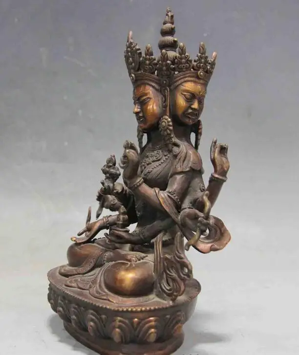 Тибетский буддистский храм красная бронза медь ушниша Виджая Гуань Инь Кван-Инь