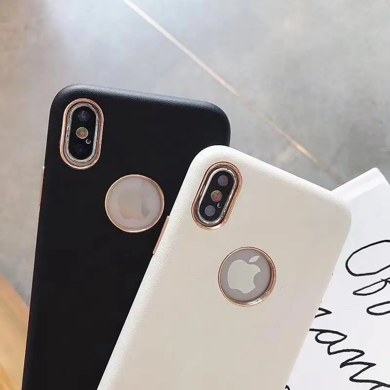 Luxury Business Leather Phone Cases For iPhone 6 6s 7 8 Plus X XS XR MAX Have LOGO Hole Back Half-wrapped Retro Cover Case Coque |