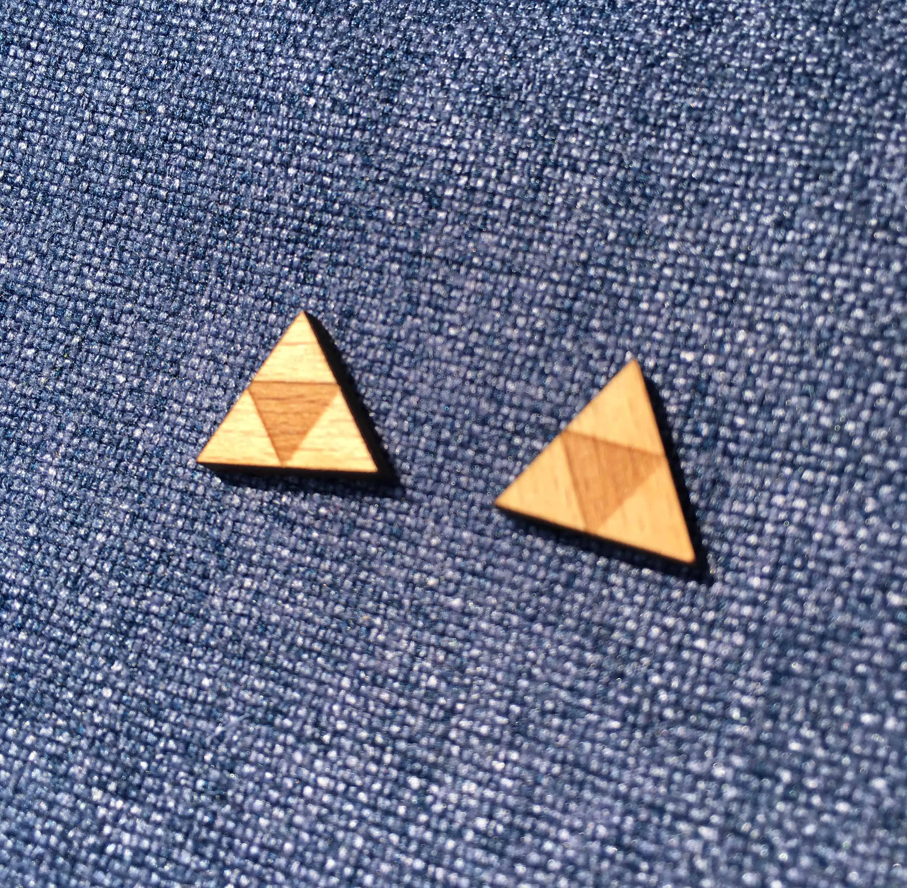 Деревянные серьги гвоздики в форме треугольника 1 пара|triangle earrings|triangle studwooden earring