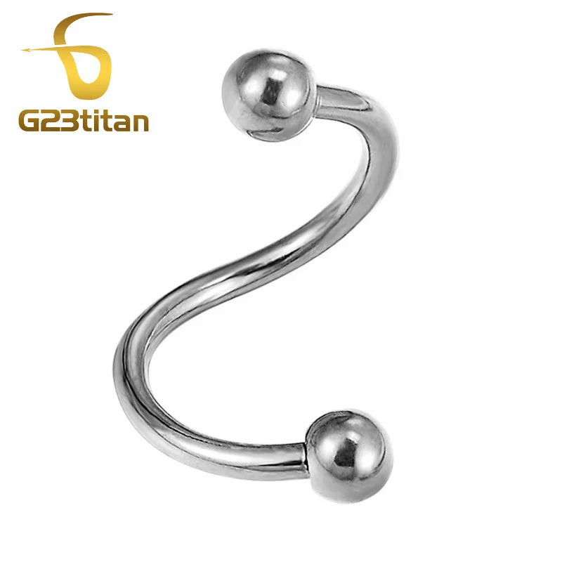 

F136 Titanium Double Side Ball Earrings 16G Body Spiral Earring Ear Cartilage Helix Lobe Pinna Lip Piercing Jewelry Accessories