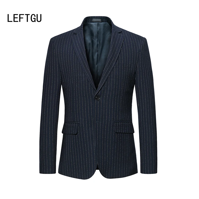 Новый костюм пиджак Slim Fit в клетку и полоску Для мужчин Блейзер высокого качества