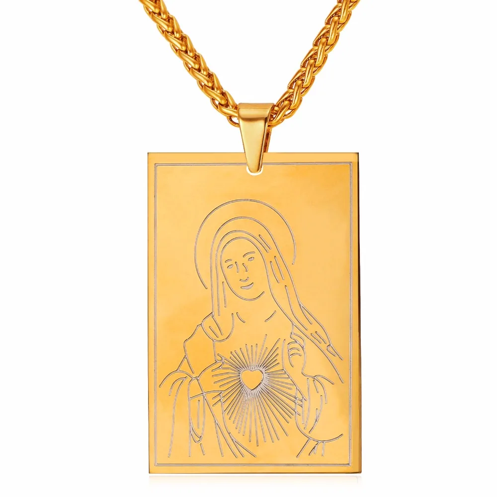 Новинка популярное ожерелье с подвеской Богородицы желтая Золотая веревочная