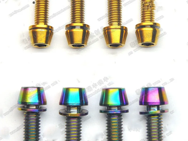 4 шт. titanium винт m5x16/18/20 мм для велосипедного тормоза зажим Горный Руль для шоссейного велосипеда велосипед высокими антиокислительными свойствами дисковый тормоз titanium болт