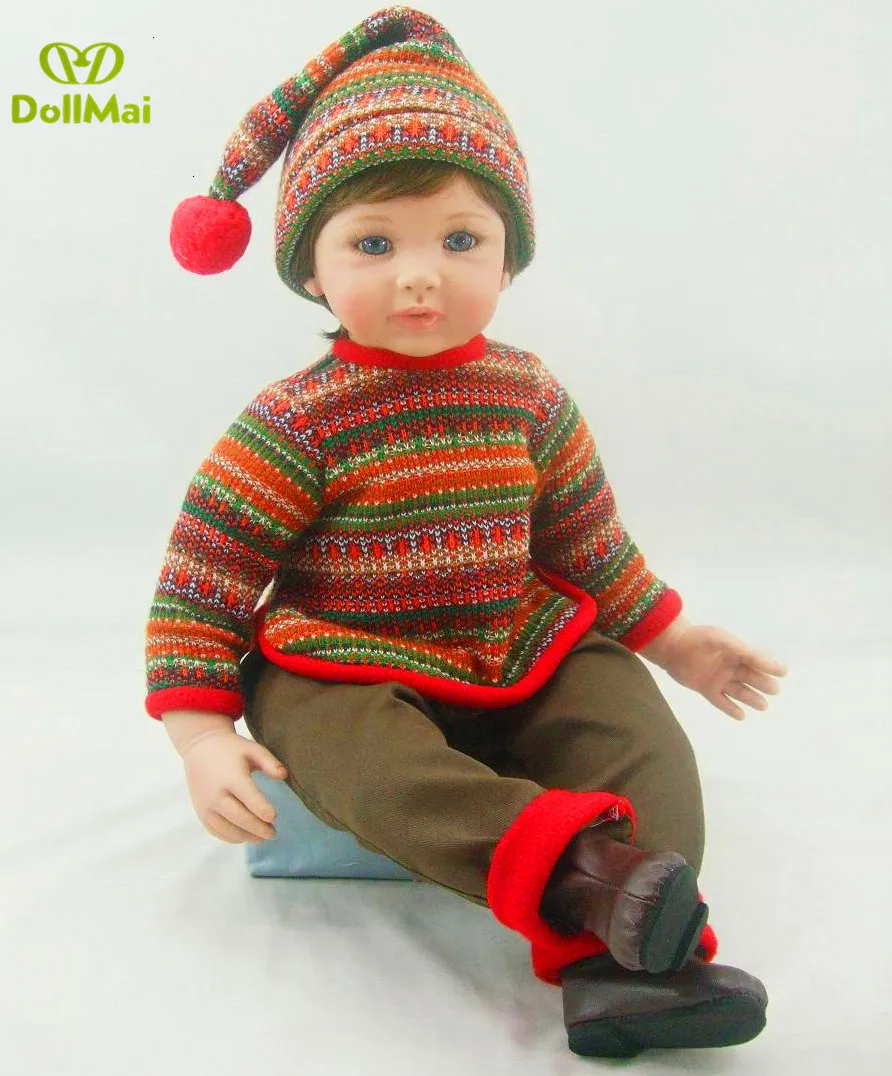 60 см Bebes reborn menino виниловая силиконовая Детская кукла игрушка для новорожденного