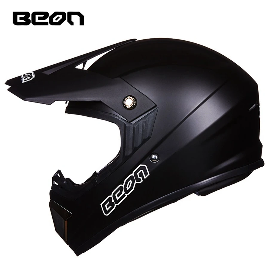 black 1шт BEON Профессиональный бездорожье ATV ECE Moto защитный шлем для спуска на гору Мотоцикл Мотокросс ABS DOT мотоциклетный шлем - Цвет: black