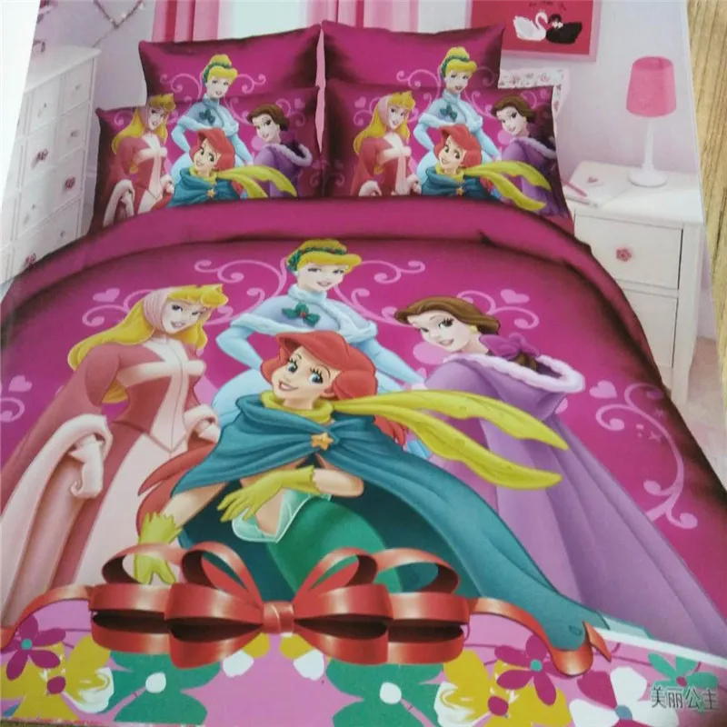 

Show White Princess bedding set twin size bed sheets for kids bedroom decor Girls quilt duvet cover 3-4 pcs 3d printed Children