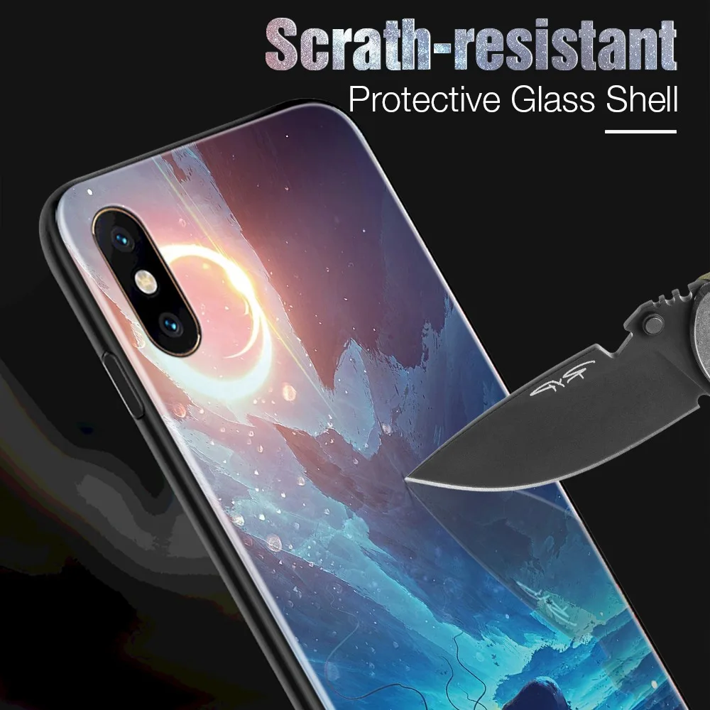 Чехол для телефона Hisomone Star Space iphone X Xs Max Xr милый чехол из закаленного стекла iPhone 7 8