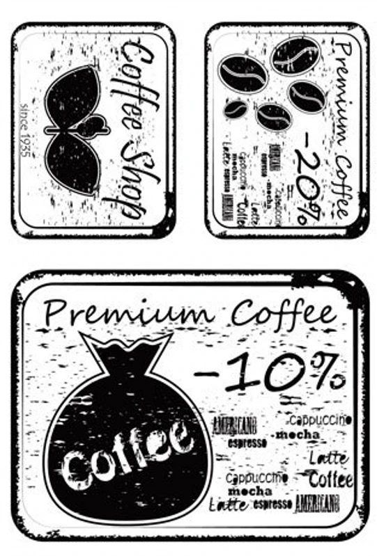 Крафт кофе этикетки прозрачный силиконовый штамп/печать для DIY