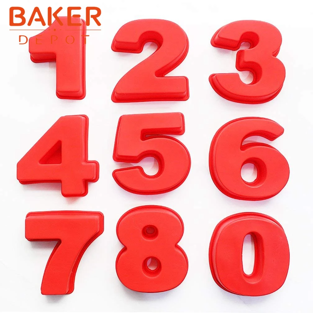 BAKER DEPOT 0-9 силиконовая форма для торта с цифрами Рождественский инструмент