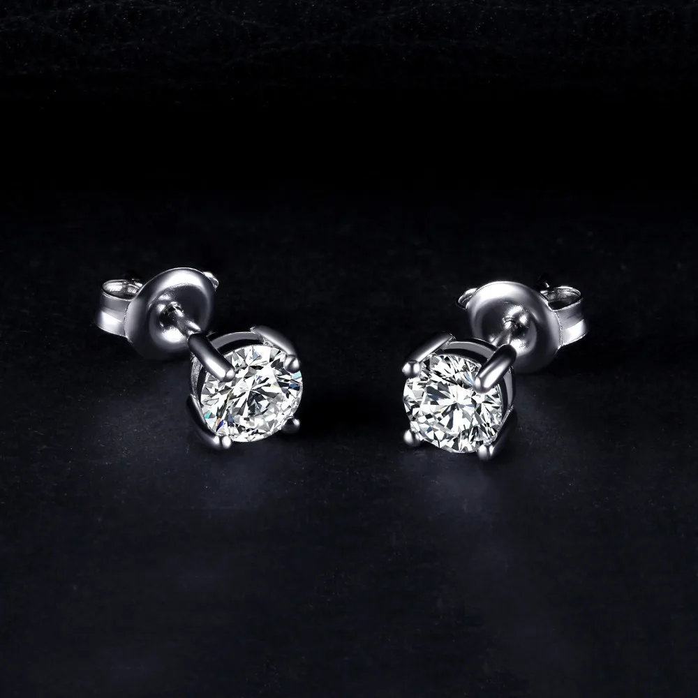 JewelryPalace круглый 1ct чистый 925 стерлингового серебра серьги стержня для Для женщин