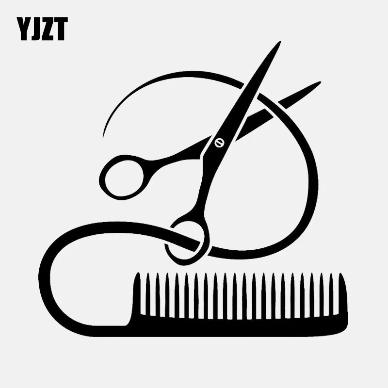 

YJZT 12.6CM*12CM Hairstyle Hair Stylist Salon Beauty Decal Vinyl Car Sticker C22-0122