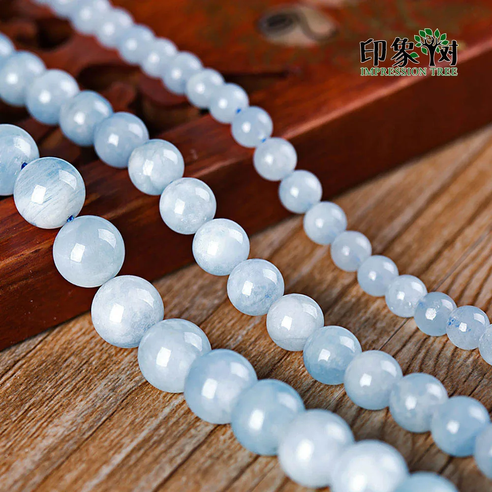 Aquamarin e Angelite круглые бусины из синего камня 6/8/10 мм материал браслета для