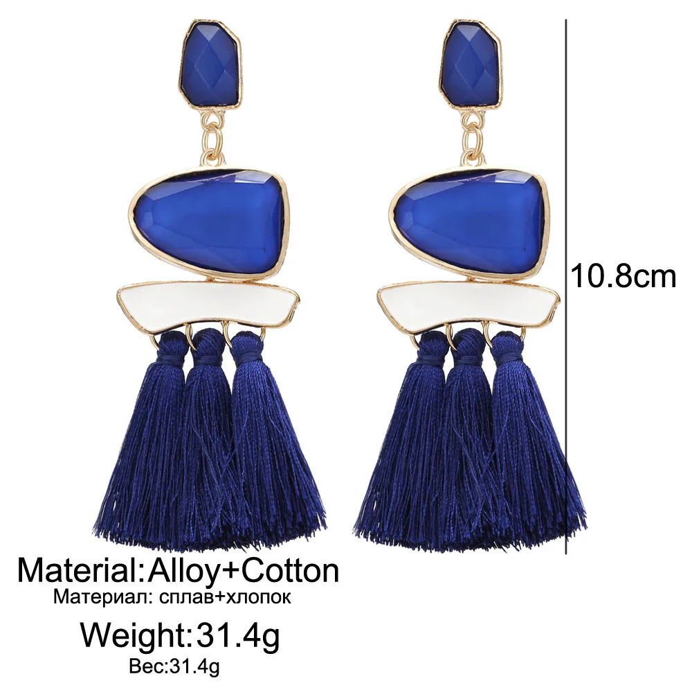 Женские серьги-подвески с длинной бахромой яркие серьги драгоценным камнем в