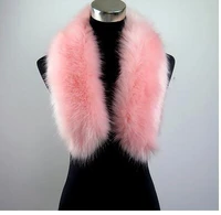 faux raccoon fur scarf fur shawl long faux fur collar pink color winter unisex fur shawl