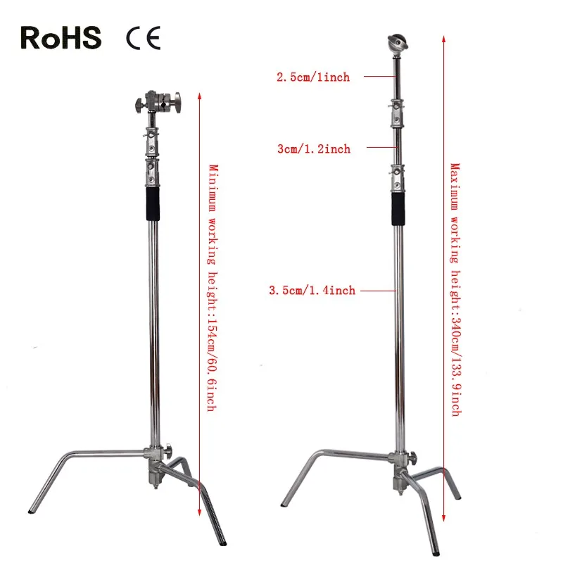 3 2 м из нержавеющей стали lightstand Волшебные ножки фотография C frame легкий флаг