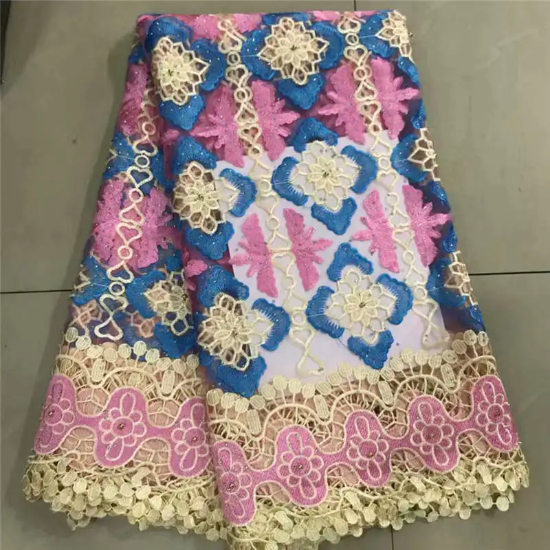 3D Цветочная кружевная ткань с вышивкой новейшая нигерийская 2019 роскошная
