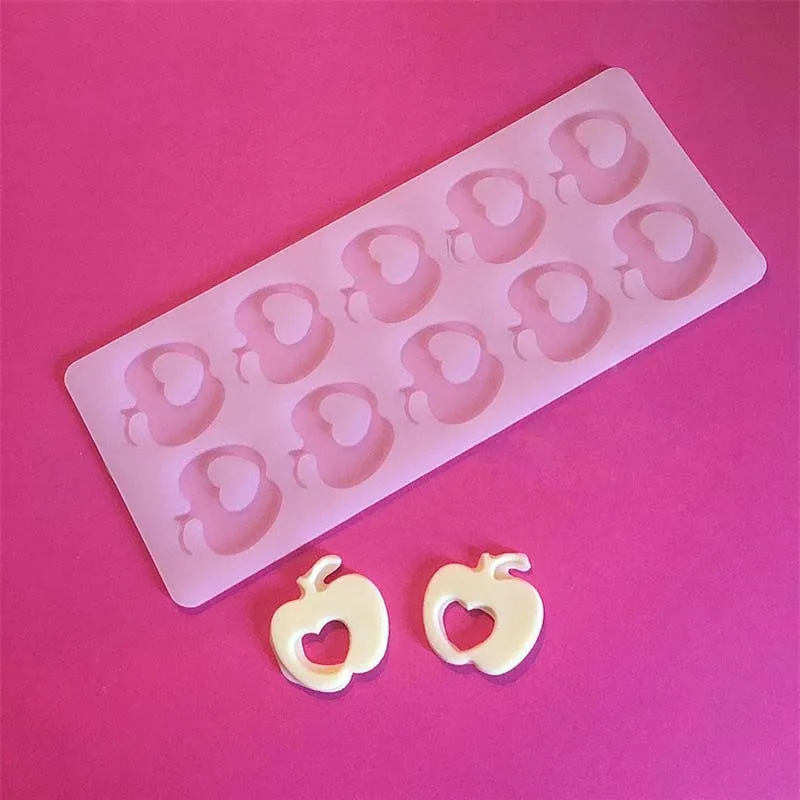 DIY Cake Decorating Tools Apple Shape Silicone Chocolate Mold Cake Molds Kitchen Bakeware Chocolate Tools Cake Border Stencil
