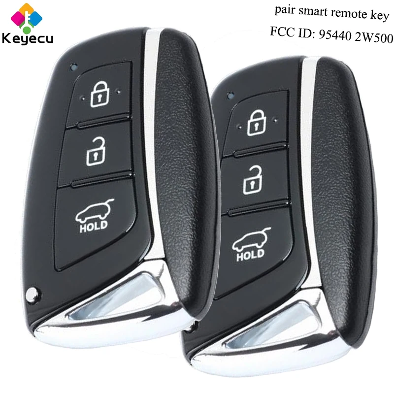 Запасной смарт ключ KEYECU для Hyundai Santa Fe 433 2015 FCC: 2012 2W500 с 3 кнопками 95440 МГц и чипом
