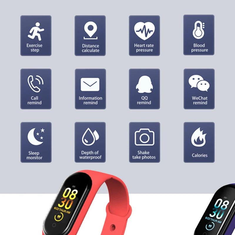 Смарт браслет M4 для мужчин и женщин спортивный детский смарт с пульсометром