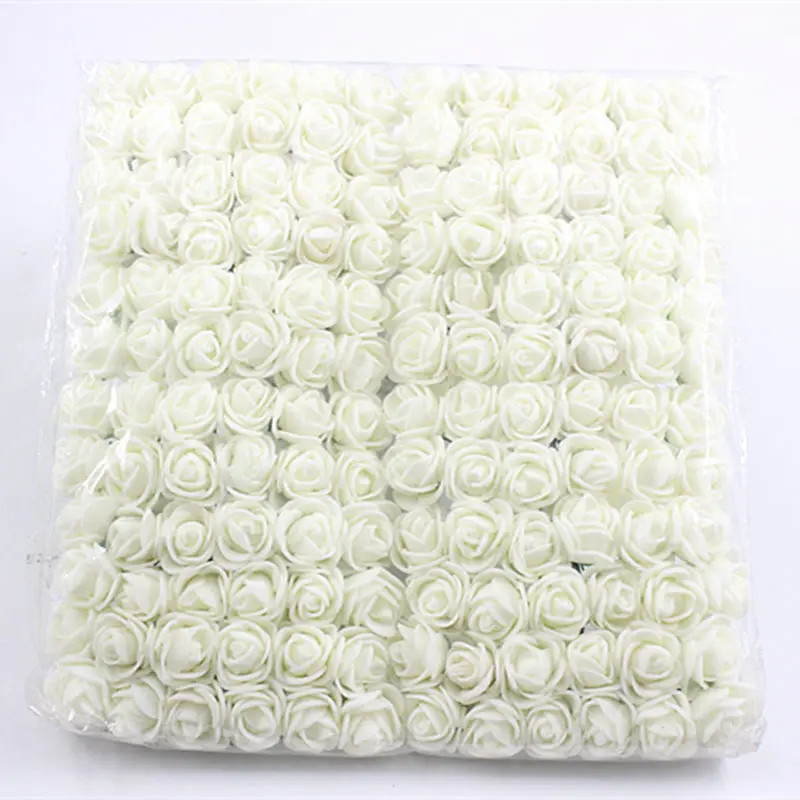 Milk white 144 шт Мини поролоновая роза 2 см Искусственный букет венок свадебное украшение цветок поддельные розы - Цвет: Milk white