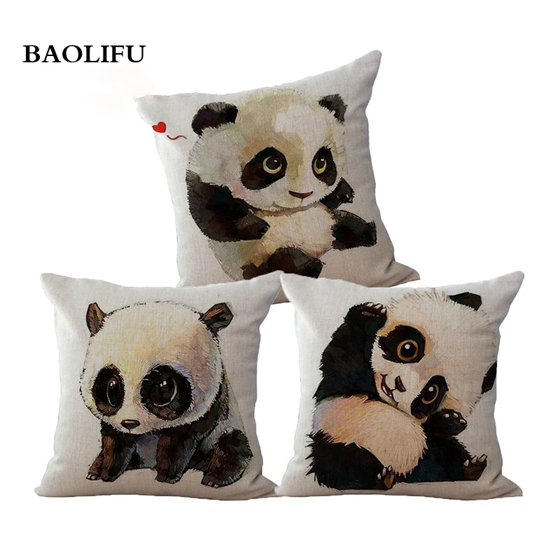 BAOLIFU Another Funny panda Cushion(No Filler) Cushion Cotton Linen RomanticSofa Car Seat family Home Decorative Throw Pillow | Дом и сад