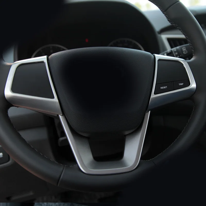 Vtear для hyundai creta ix25 хендай крета аксессуары для рулевого колеса автомобиля кнопки накладка рамка ABS хромированные накладки для салона ,автотовары