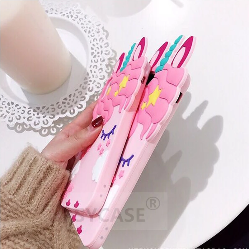 SYCASE Cute Unicorn Eyelash horse Shell For Motorola G6 Plus Case All-inclusive silicone Anti-knock Cover women Moto C |