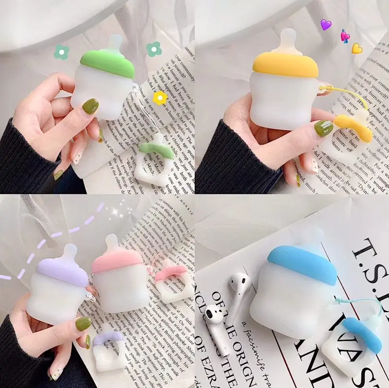 Чехол для Airpods2 силиконовый чехол из ТПУ с кольцом ключей Airpod пылезащитный Iphone