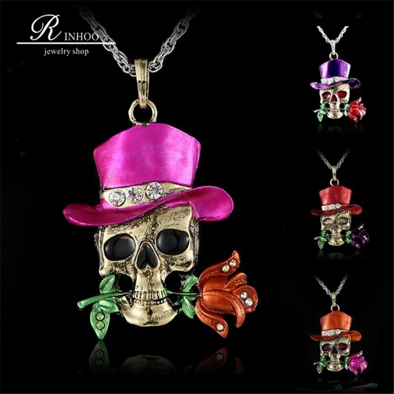 Винтажное ожерелье с черепом и на Хэллоуин модное ювелирное изделие оптовая