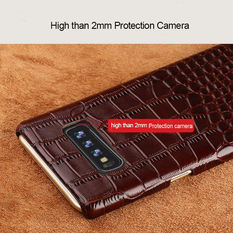 Из натуральной нешлифованной кожи для samsung S10 Plus крокодиловой чехол S7/S7 край S8 S9
