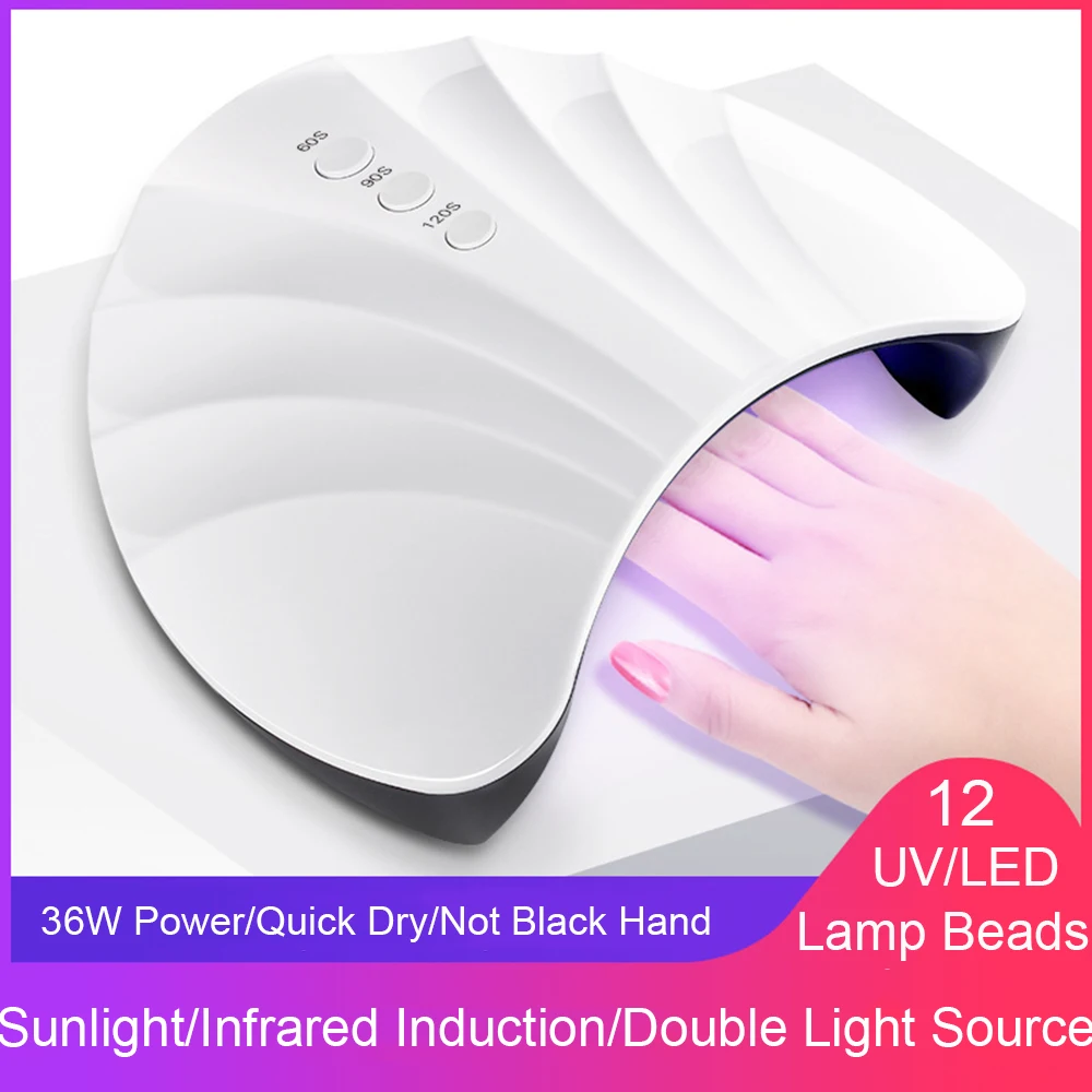 36W Nail Dryer UV/LED Lamp Gel Polish Curing 60s/90s/120s Timer USB For Manicure Drying All Gels Art Tools | Красота и здоровье