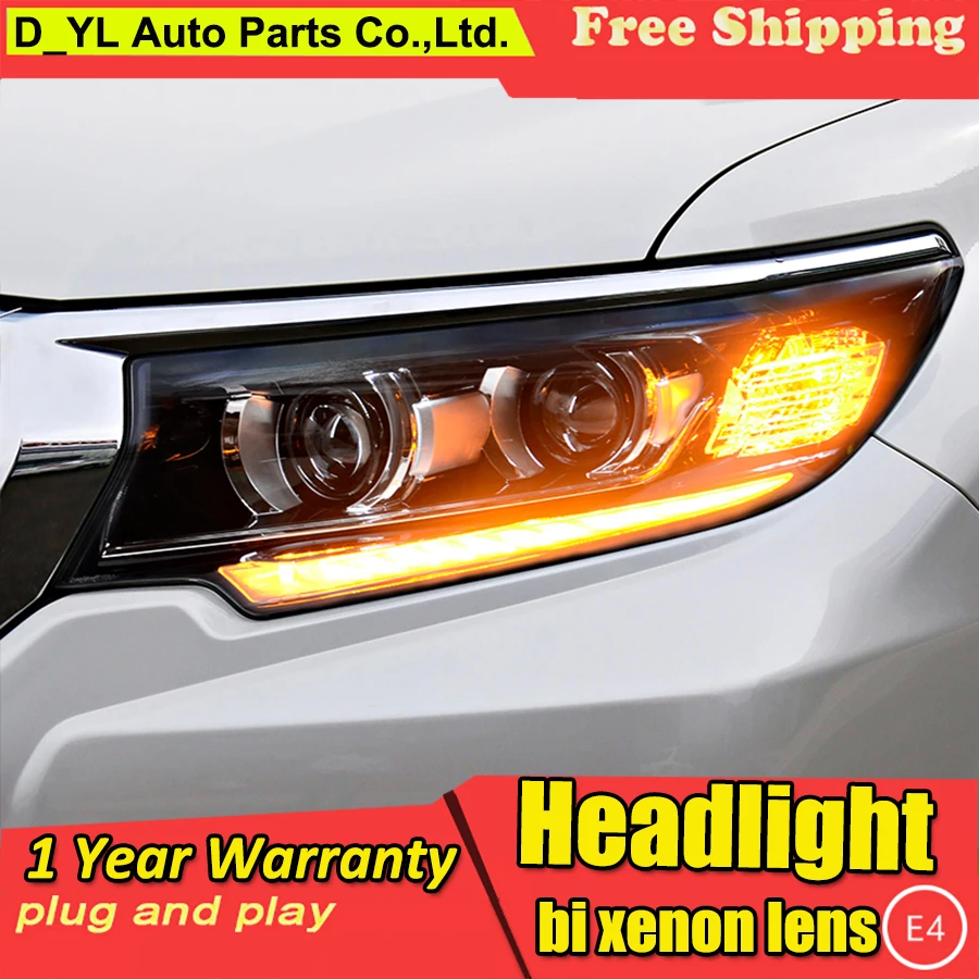 Car Styling For Toyota Prado Headlights 2018 LED Head lamp DRL High Low Full Double lens Automobile Accessories | Автомобили и