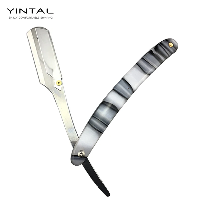 

Men Straight Barber edge Razors Folding Shaving Knife Hair Removal Tools With Razor Case Acrylic handle