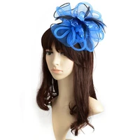 new hand made elegant women hair clips for girls flower feather mesh fascinator wedding party headpieces tovenaar fascinateur