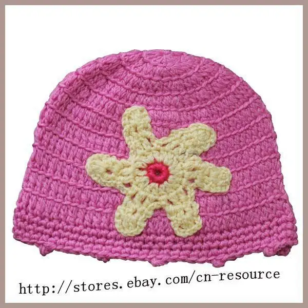 

Rosy Color Flower Crochet Baby Child Toddler Hat HANDMADE cap WMZ-1009
