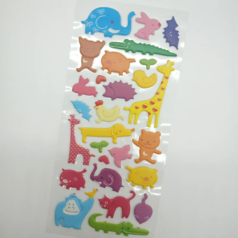 Elephants 1 упак./лот наклейки с милыми рисунками пышные пузырь фрукты Животные ПВХ Стикеры 3D киты кошка Скрапбукинг Стикеры украшение ярлыки - Цвет: Elephants