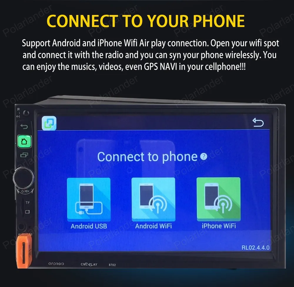 Автомагнитола 1024*600 Android 5.1.1 1 ГБ ОЗУ Bluetooth Wi Fi GPS навигация 7 дюймов 2Din универсальный