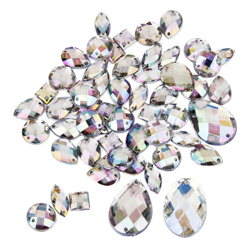 Смешанные Прозрачные Акриловые стразы на пуговицах 50 шт. в упаковке|Пуговицы| |