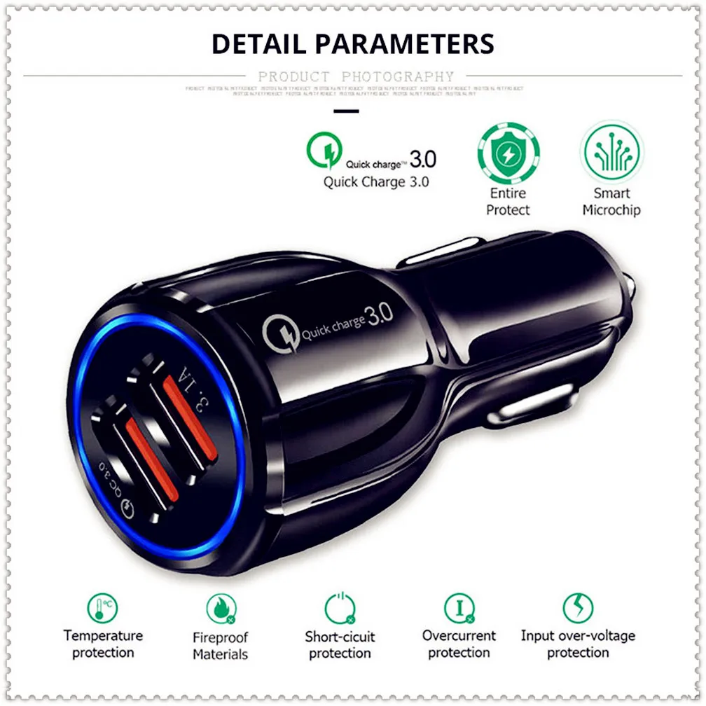 Автомобильное зарядное устройство Quick 3 0 с двумя usb портами для Suzuki Aerio Ciaz Equator estement