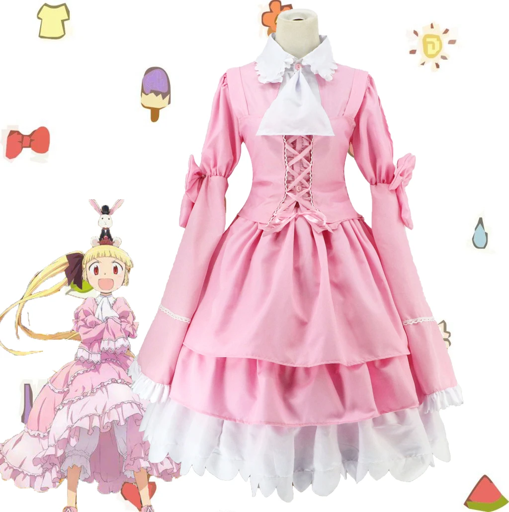 

New Anime Alice To Zouroku Cosplay Lolita Pink Maid Dress Sweet and Cute Lolita Palace Woman Girls Japanese Dress