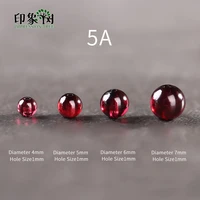 aaaaa 467mm natural stone dark red smooth garnet round loose beads for diy muilt row bracelet necklace jewelry making 22017