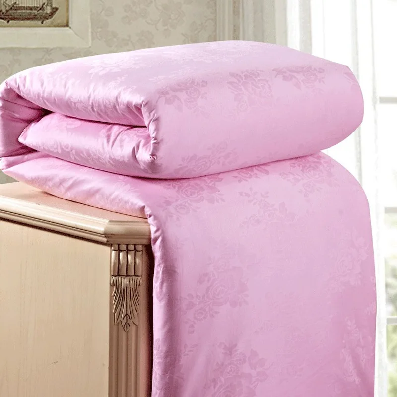 Edred&oacute;n de seda de morera 100% Real, manta Jacquard para cama individual y doble, tama&ntilde;o Queen y King-4