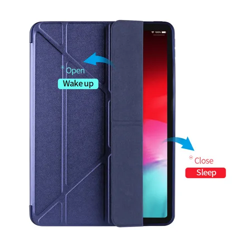 Умный Магнитный чехол для iPad Pro 11, GOLP из искусственной кожи+ Мягкий силиконовый ударопрочный ТПУ задняя крышка для iPad Pro 11 чехол - Цвет: Dark Blue
