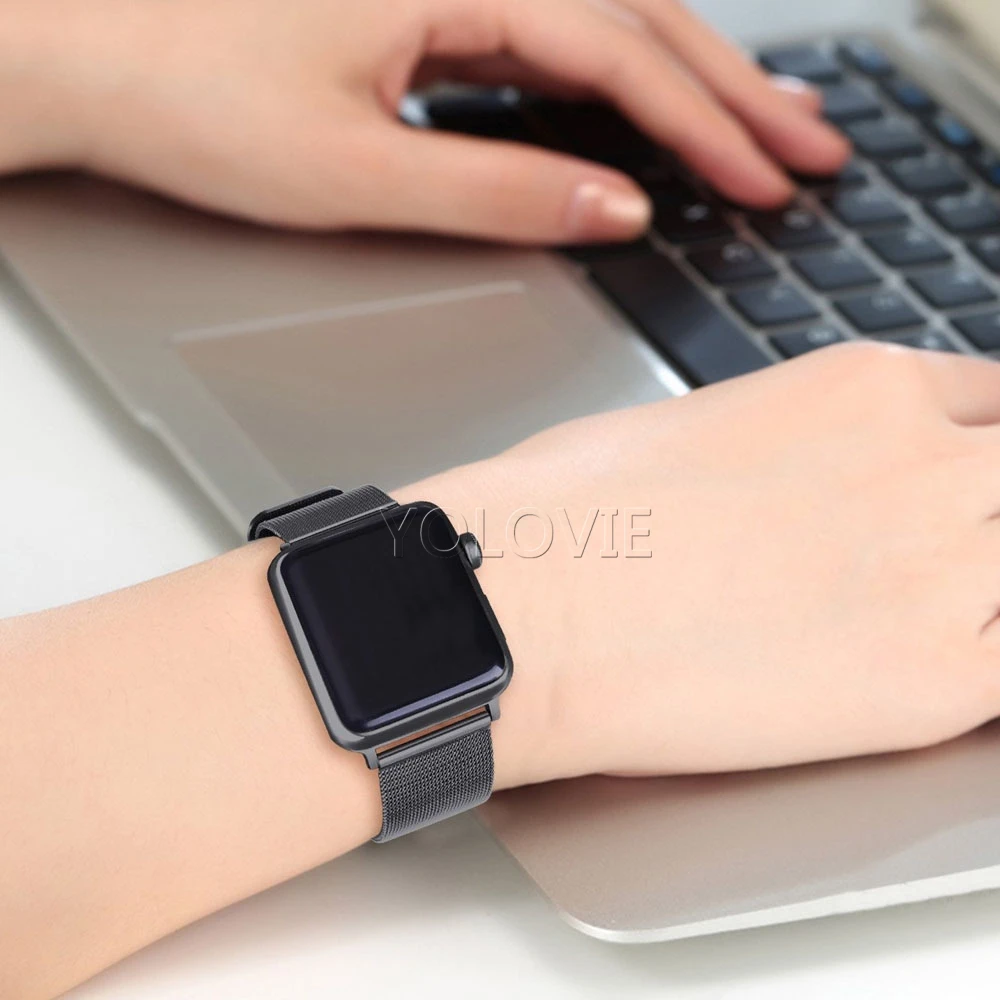 Metal Loop Stainless Steel iWatch Band With Classic Buckle Replacement Strap for Apple Watch Series 5/4/3/2/1 38 42 40 44mm | Аксессуары