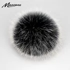 Помпон из натурального меха для женщин и девочек, шапка, сумка, подвеска, аксессуары, большой размер помпон Лисий мех, для вязаных шапок, шапок с помпоном на пуговице