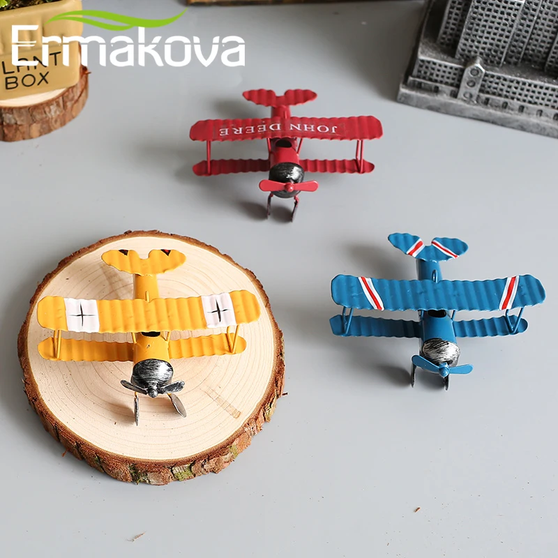 Ермакова мини модель аэроплана самолет фигурка биплан ремесла детский подарок