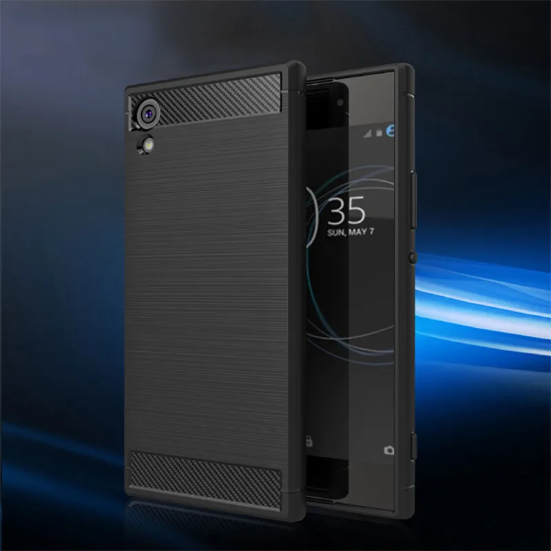 Углеродное волокно чехол для sony Xperia XA1 ультра XZ1 XA2 XA3 XZ2 компактный XZ3 XZ4 L1 L2 L3 XA4 XZ5 2 20 10 Plus чехол силиконовый чехол