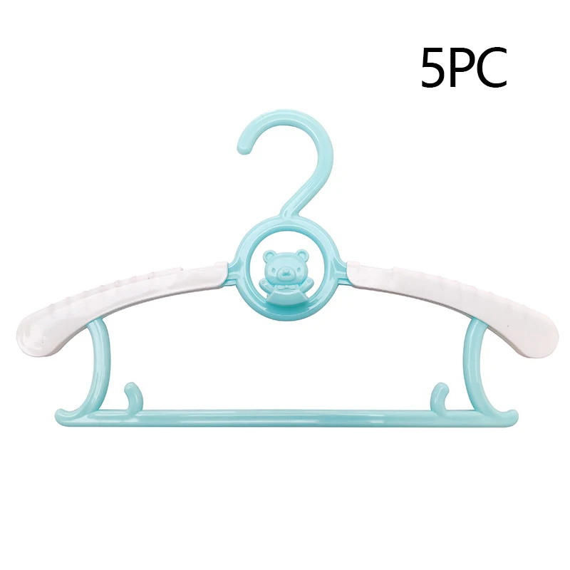 Blue-5pc Милые детские вешалки, утолщенные прочные пластиковые выдвижные Детские полки для одежды, вешалка для сушки детей с героями мультфильмов, без следов, нескользящая вешалка - Цвет: Blue-5pc