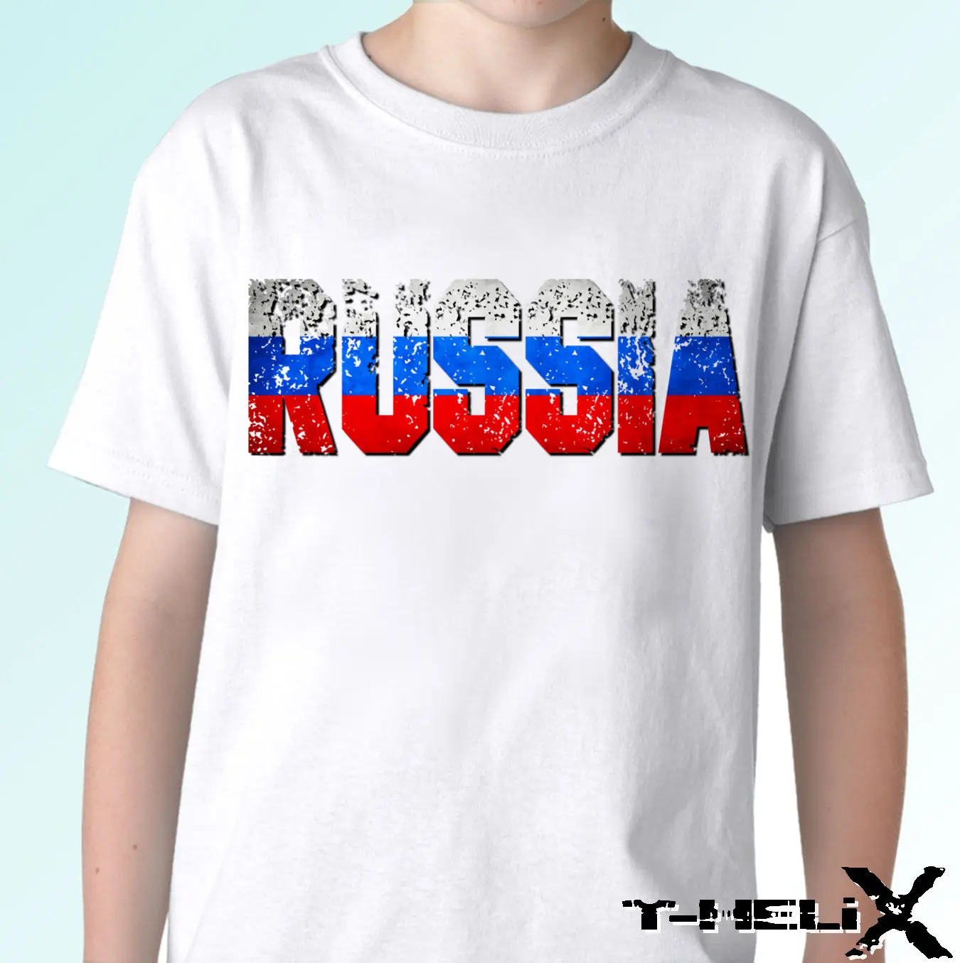 Россия белая футболка топ дизайн с флагом страны мужские женские детские размеры